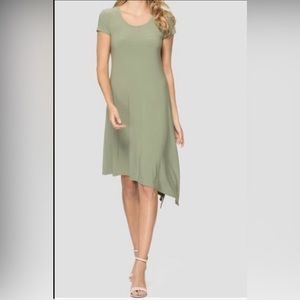 Joseph Ribkoff Dress Asymmetrical Green SZ 10 NWT